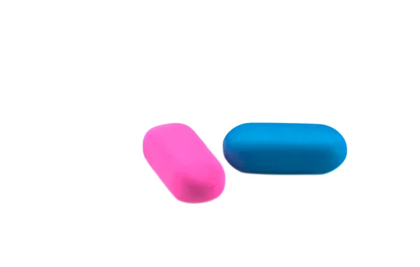Two colored erasers — Stock Photo, Image