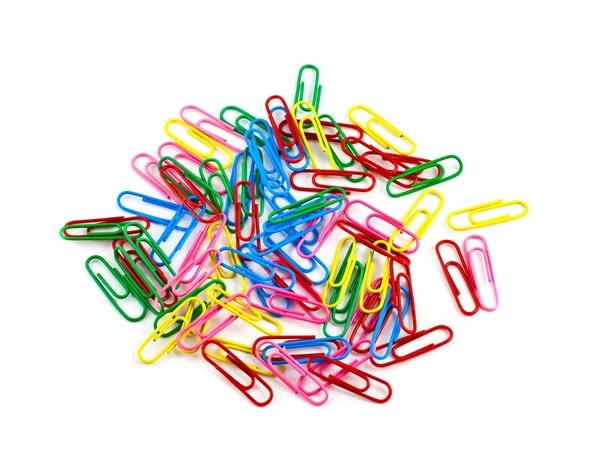 Colored paper clips Stock Image
