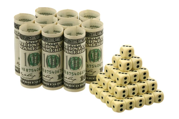 Pyramid and dollars — Stock Photo, Image