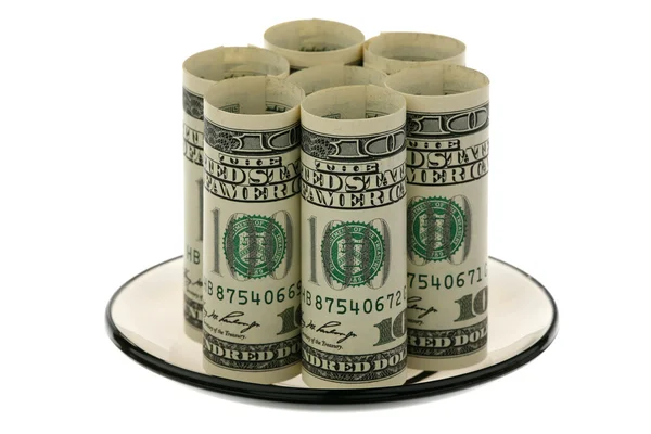 USD na skleněnou misku — Stock fotografie