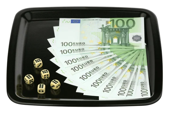 Dice and euro — Stock Photo, Image