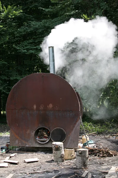 stock image Charcoal manufacture