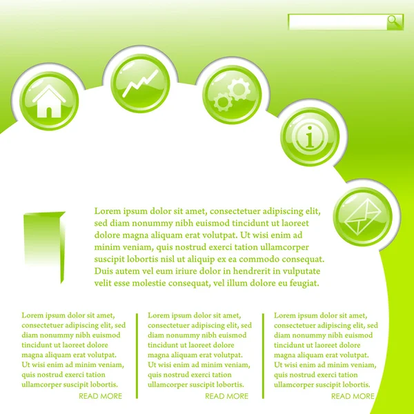 Modèle d'entreprise de site Web en vert — Image vectorielle