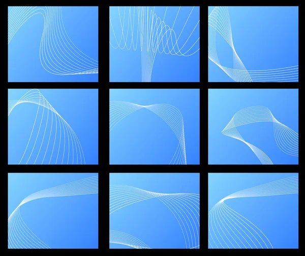 Collection de cartes abstraites bleues — Image vectorielle