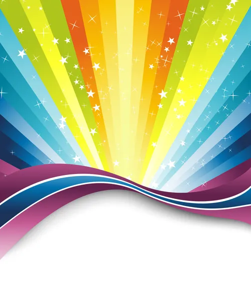 Färgglada rainbow banner mall — Stock vektor