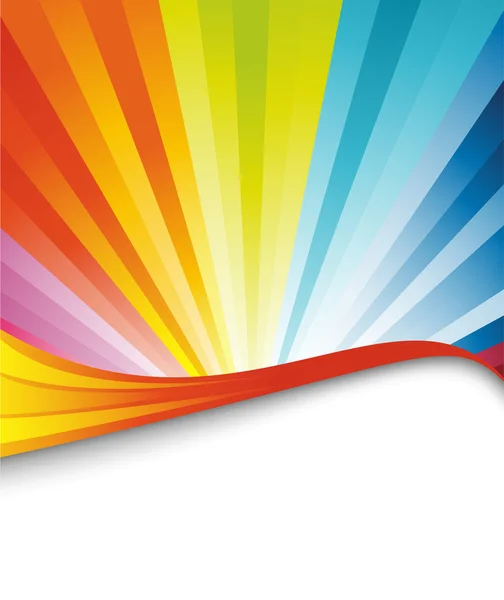 Banner de aniversário colorido arco-íris — Vetor de Stock