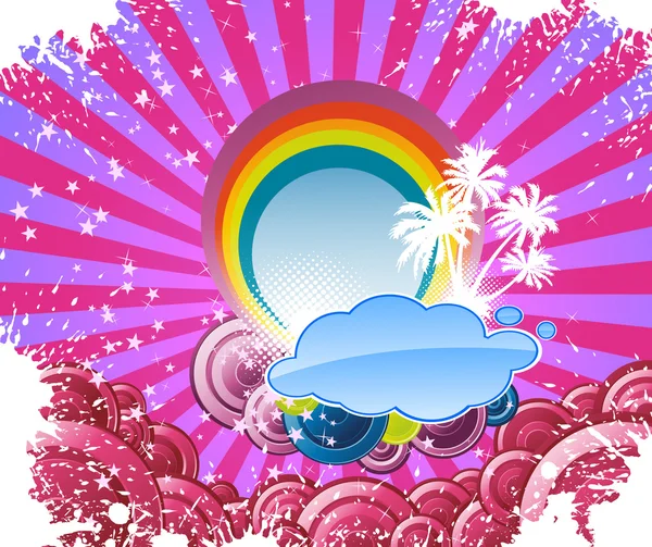 Banner colorido disco de verão — Vetor de Stock