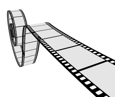 3D realistic film strip clipart