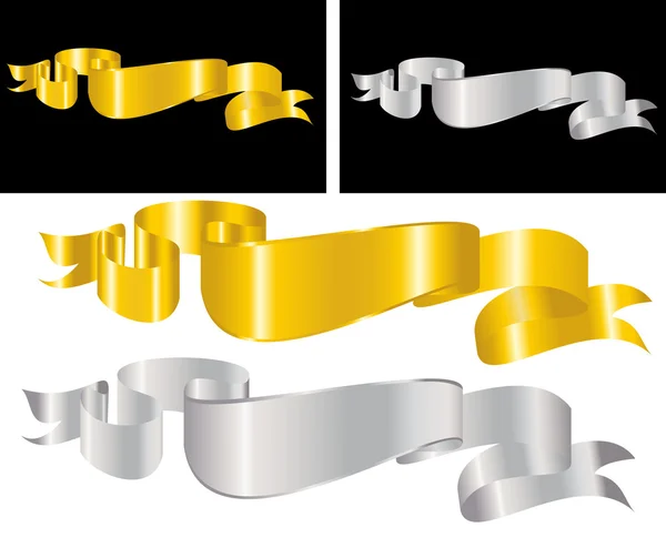 Golden decorative ribbon — Stock Vector