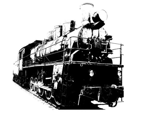 Oude ouderwetse trein — Stockvector