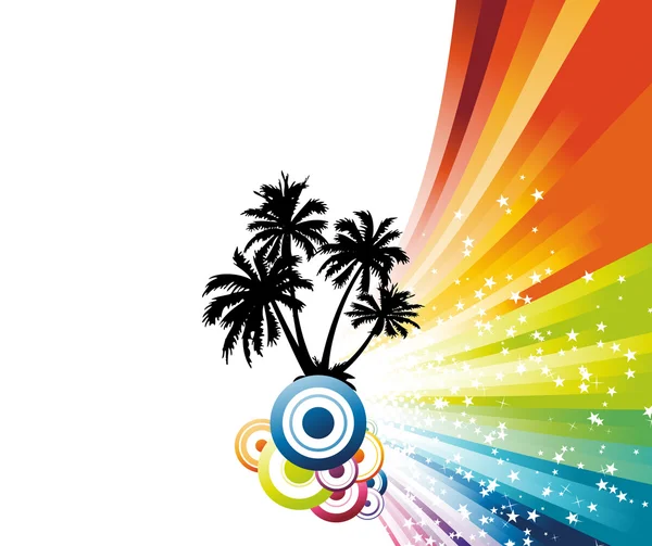Красочная реклама радужной пальмы — стоковый вектор