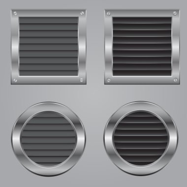 Metal cooling squares and circles clipart