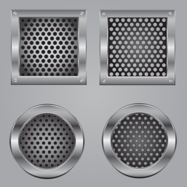 Metal squares and circles clipart