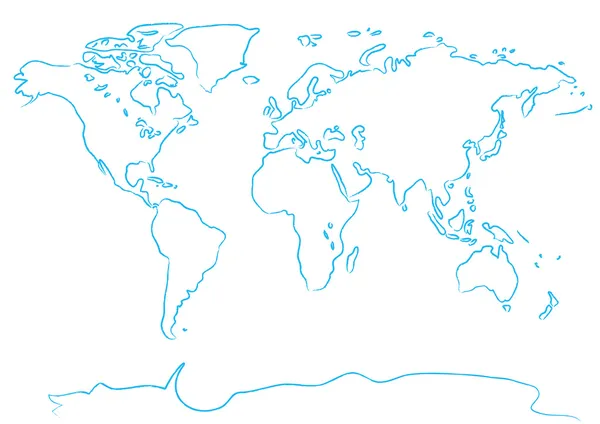 Karte mit dem Pinsel zeichnen — Stockvektor