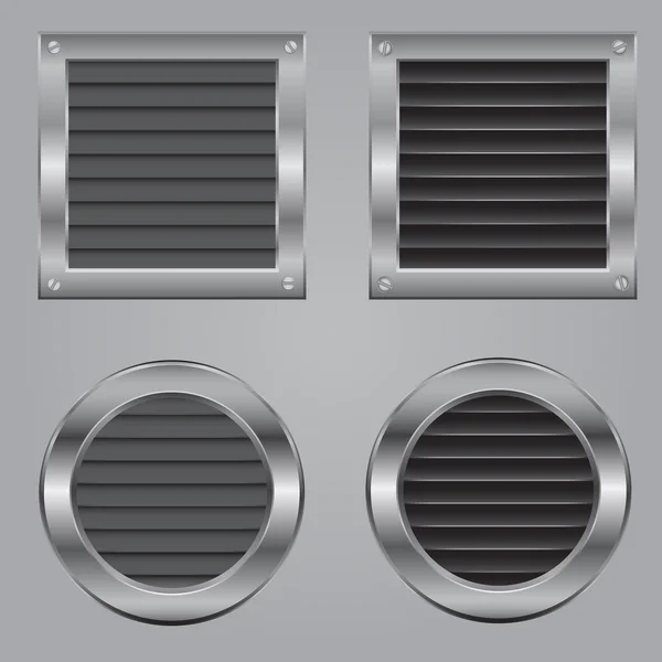Metal koeling vierkanten en cirkels — Stockvector