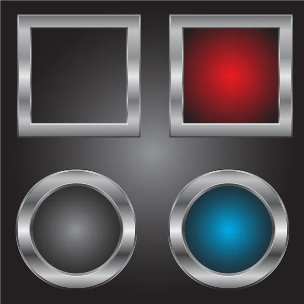 Quadrate und Kreise aus Metall — Stockvektor