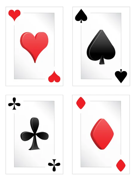 Clubes de póquer diamantes corazones espadas — Vector de stock