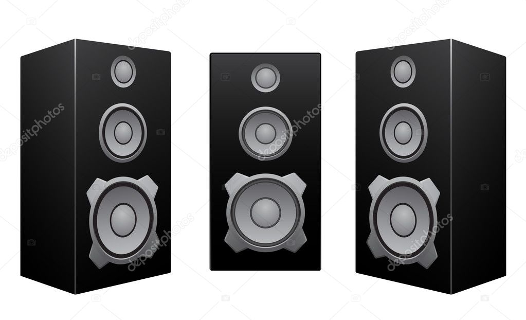 Black speaker white background