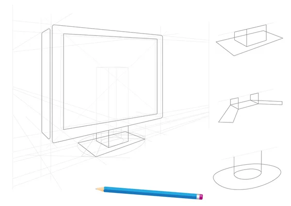 TV-Sketch — Stockvektor