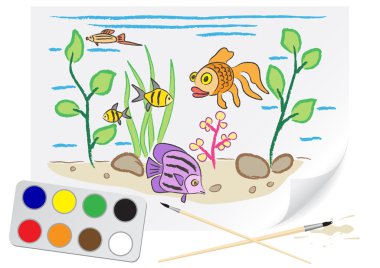 Drawing aquarium clipart