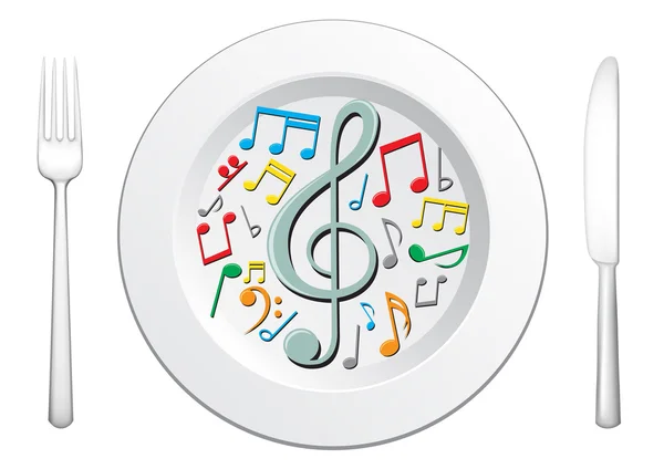 Our food are music — Stock Vector