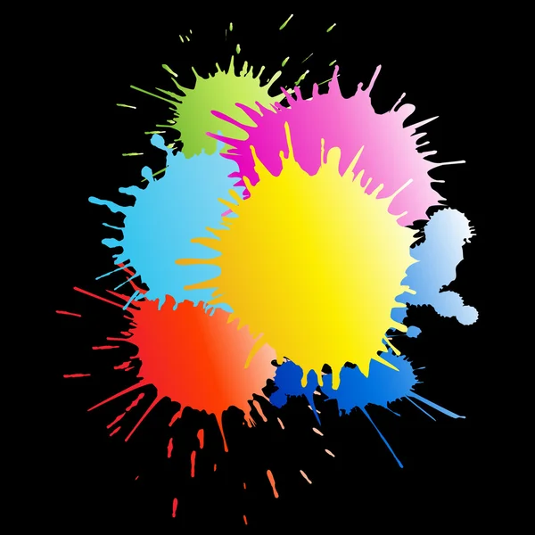 Colorful paint splashes — Stock Photo, Image