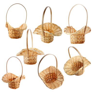 Wicker basket isolated on white clipart