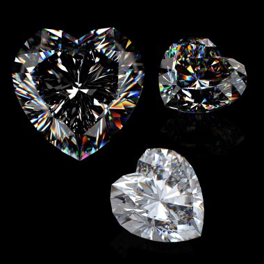 3D kalp şeklinde elmas