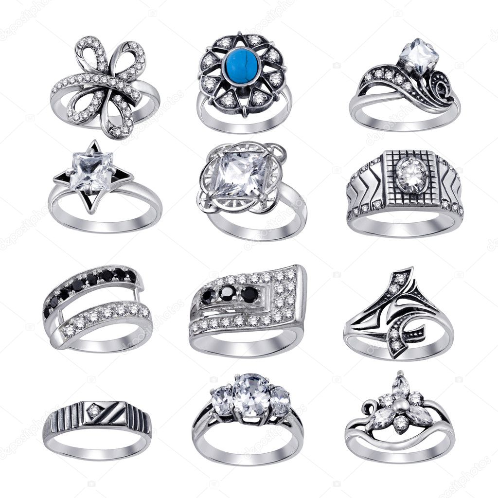 Rings with gems isolated