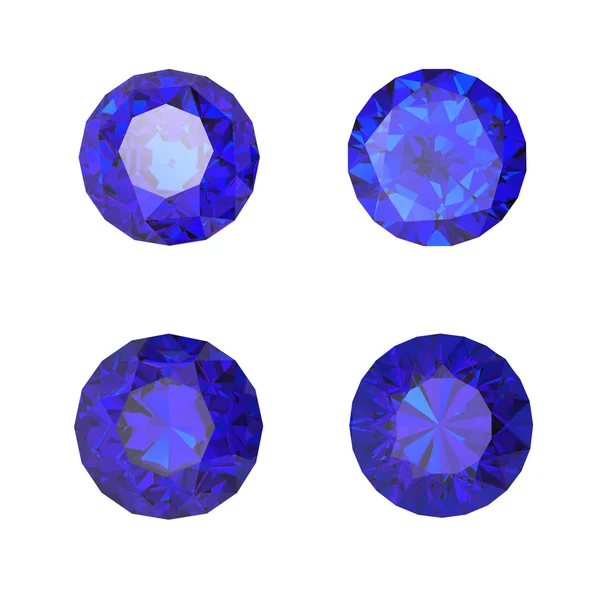 Safira azul redonda — Fotografia de Stock