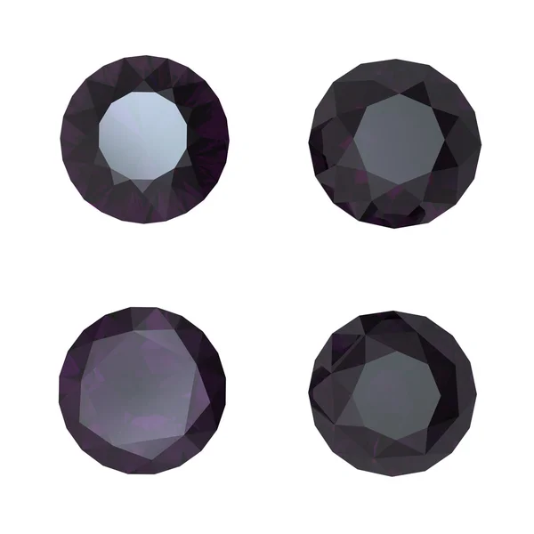 Round black sapphire — Stock Photo, Image
