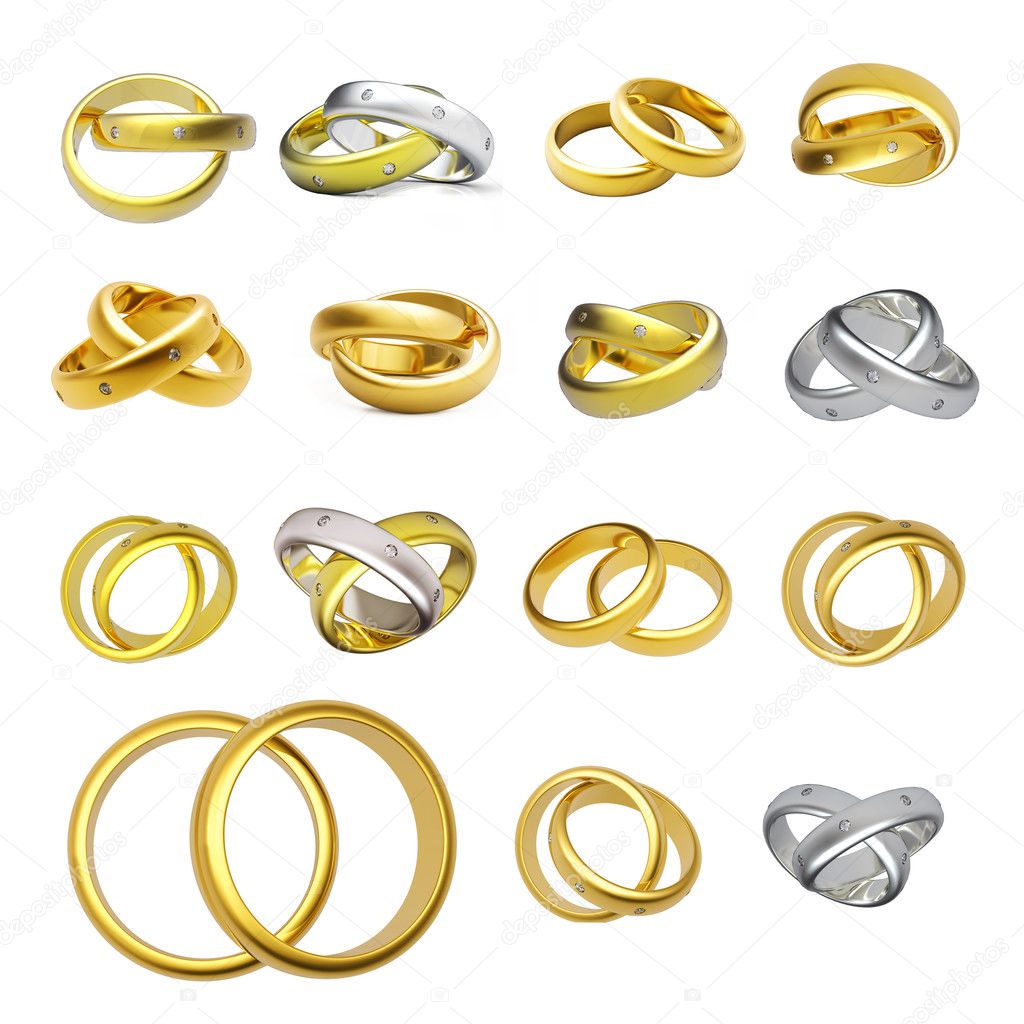 Collection of gold wedding rings