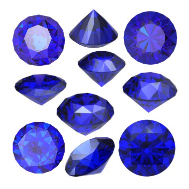 Round blue sapphire clipart