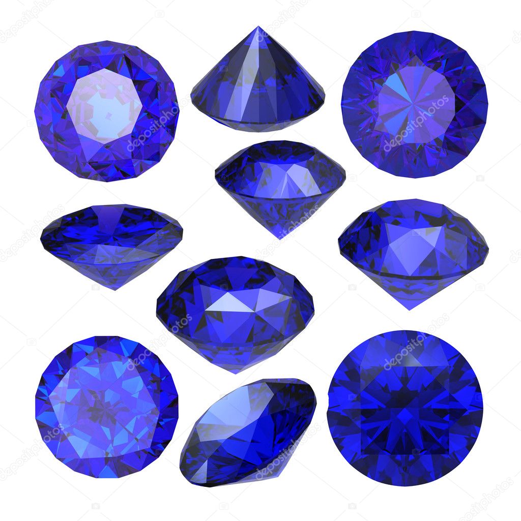 Round blue sapphire