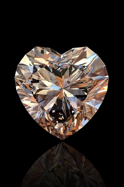 Forma brilhante de coração. Diamante de conhaque — Fotografia de Stock