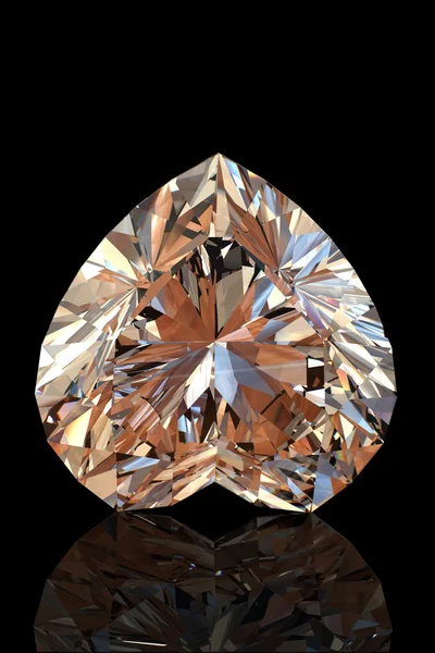Λαμπρή σχήμα της καρδιάς. διαμάντι κονιάκ — Φωτογραφία Αρχείου