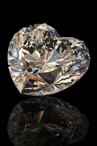 Λαμπρή σχήμα της καρδιάς. διαμάντι κονιάκ — Φωτογραφία Αρχείου