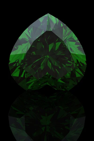 Emerald shape of heart — Stock Photo, Image