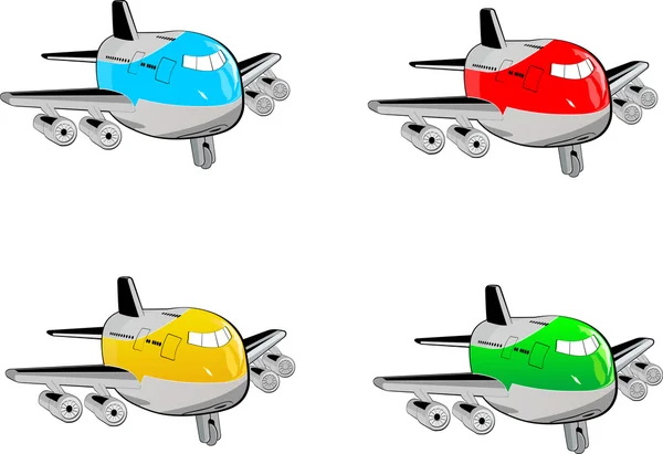 Aviones de dibujos animados — Vector de stock