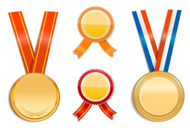 Gold medals and badges clipart