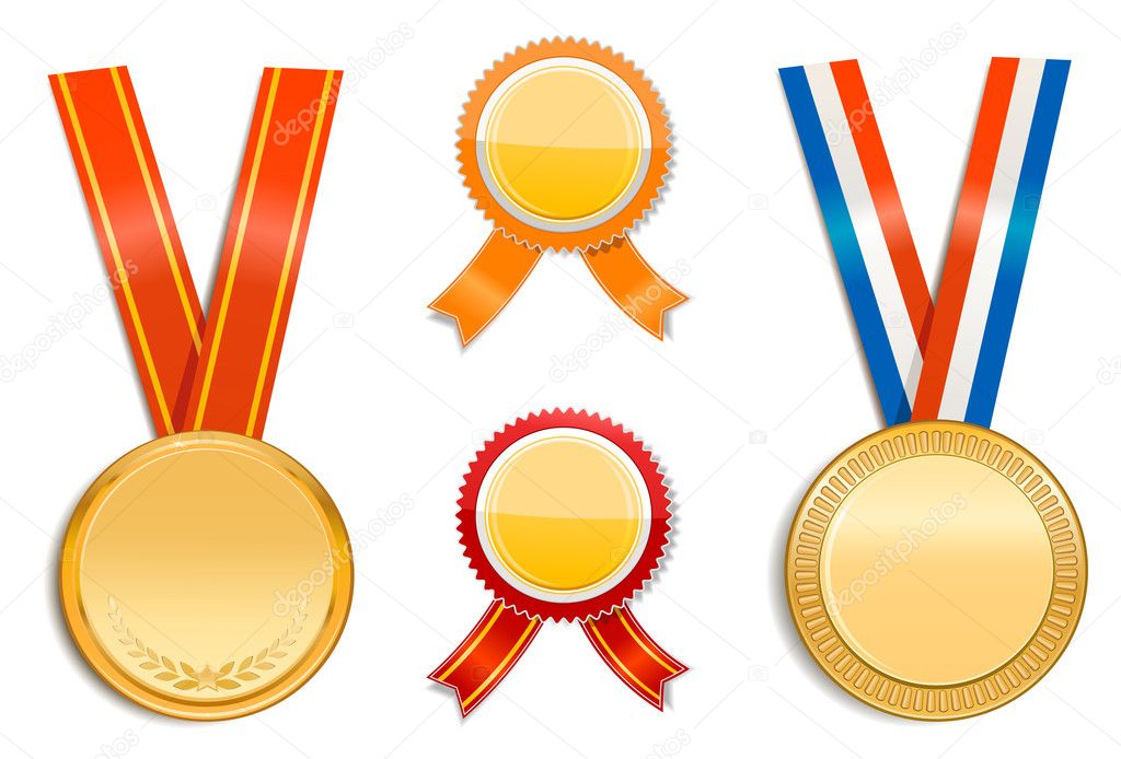 Gold medals and badges