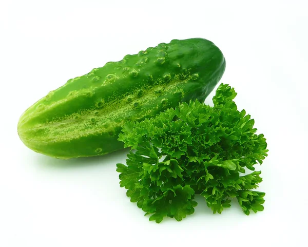 Cucumber with parsley — Stock Photo, Image