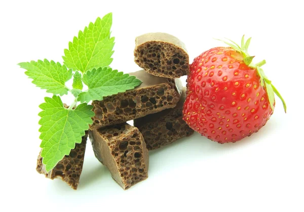 Schokolade mit Erdbeere — Stockfoto