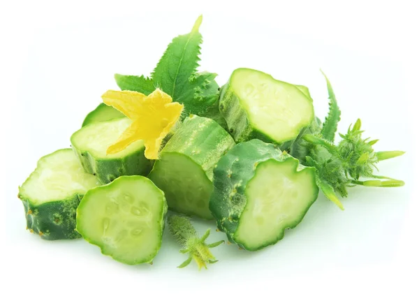 Cucumbers with flower — Stock Photo, Image