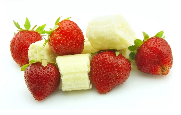Strawberry with banana — Stock Photo, Image