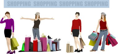 Cute shopping clipart