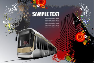 City transport. Tram clipart