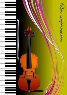 Piano with violin clipart