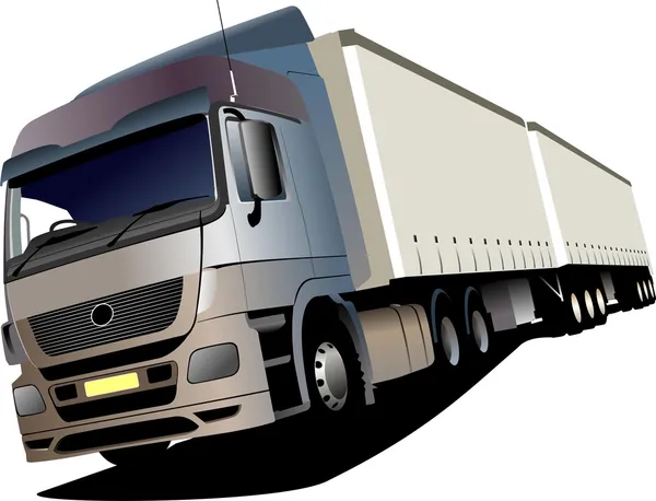Векторна ілюстрація сірої вантажівки — стоковий вектор