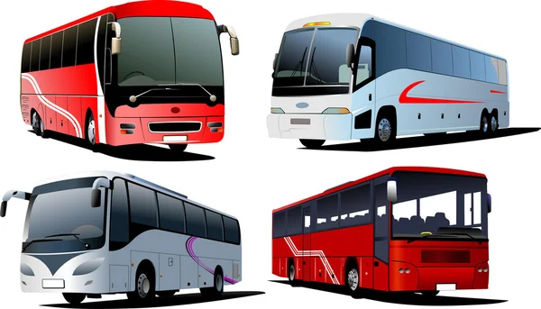Четыре городских автобуса . — стоковый вектор